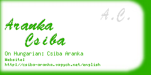 aranka csiba business card